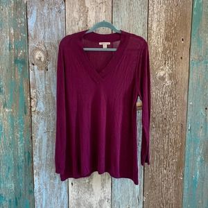 Coldwater Creek V-Neck Sweater Purple 1X